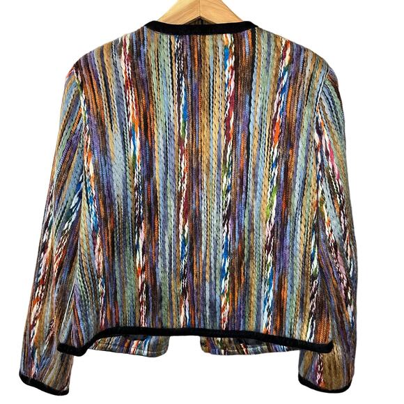 Katherine New York Multicolor Rainbow Thread Yarn Embroidered Blazer Jacket M - Picture 2 of 9